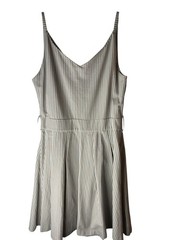 Giorgia & Johns Italy Embroidered Striped Cotton Sundress Beige White Size M