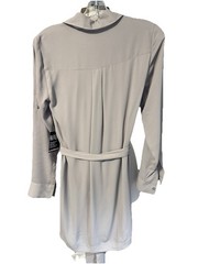 Express Gray Button Front Long Sleeve Lined Dress NWT Cone Studs Size XS