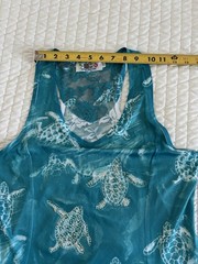 India Boutique Dress Womens One Size Blue Sea Turtle Sparkles Beach Lace Back
