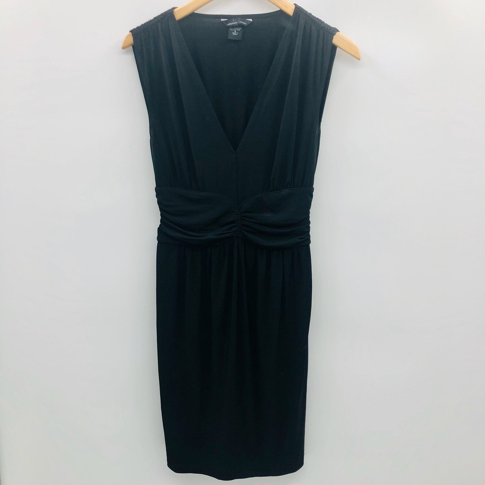 Moda International Womens Size 6 Sleeveless Ruched Sheath Dress Black Party 908