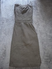 Pasameters Black Strapless Mid Length Dress With Wide Waistband Pockets. Size 8