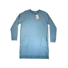 Peter Millar Womens Sweatshirt Dress Light Blue Crew Neck Long Sleeve Size L