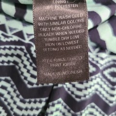 En Focus Studio Womens 10 Geometric Maxi Dress Navy Mint Green Tribal Sleeveless