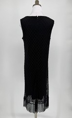 Lauren Ralph Lauren Black Label Beaded Fringe Sleeveless Shift Dress Sz 6 NEW