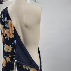 Lulus Elegant Admiration Maxi One Shoulder Dress XL Navy Floral Wedding Guest
