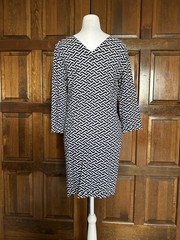 Peter Millar Blue White Geometric Drawstring Beach Dress Cover Up Size Small
