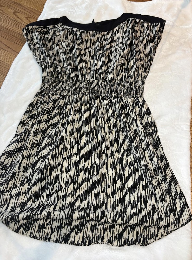Cassee&rsquo;s Black and White Patterned Polyester Dress Size 1X