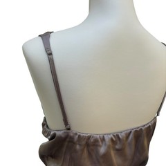 Abercrombie & Fitch Draped Satin Midi Dress XLP Taupe Brown Surplice NEW Party