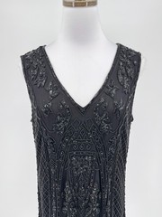 Lauren Ralph Lauren Black Label Beaded Fringe Sleeveless Shift Dress Sz 6 NEW