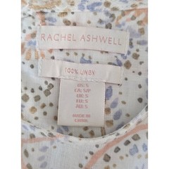 Rachel Ashwell 100% Linen Shift Dress Paisley Border Print Sleeveless S