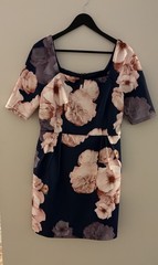 Ted Baker London Lawana Elbow Sleeve Tulip Dress Womens Sz 4 Floral Stretch S M