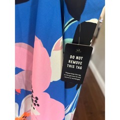 NWT Express Blue Tropical Floral Mini Dress Womens M Surplice Spaghetti Straps