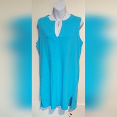 Lands&rsquo; End Ladies Turquoise Tunic Dress Sz Sm