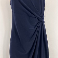 DJ-Jaz Dress Women&rsquo;s Size 4 Sleeveless Sheath Ruched Beaded Navy Blue Stretch