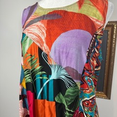 Sacred Threads Patchwork Mini Dress – SIZE S/M Boho Colorful Summer Vacation