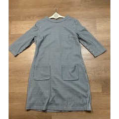 Boden Opal Jacquard Houndstooth Shift Dress Pockets US 12R Mod Office