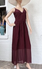 Zara Limited Edition Women&rsquo;s Maxi Dress Burgundy Collection S/S 2021 Size M