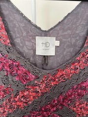 HD in Paris ANTHROPOLOGIE Fit & Flare Sleeveless Lace Dress Red Grey Women’s 6