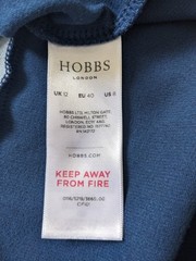 HOBBS Womens Blue Colourblock Cap Sleeve Scoop Neck Dress Size 12