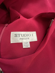 NWT Studio I Dress 14P Two Piece Jacket Dress Red Short Sleeve $69