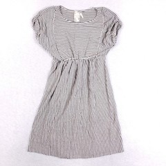Blu Pepper Stripe Dress Womens Large Casual Boho Elastic Waist Black White