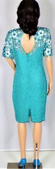 SILK! STÉNAY size 8 aquamarine beads sequins faux pearls dry clean only