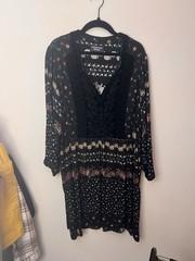 Johnny Was Workshop Prairie Mixed Floral Velvet Midi Dress