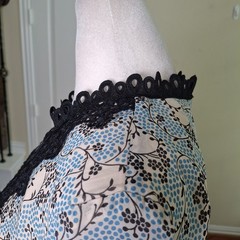 NEW Anna Sui Dress Blue 6 Midi Boho Floral Lace Cottagecore Goth Bell Sleeve