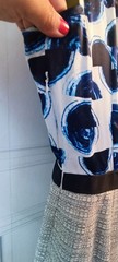 Fenn Wright Manson Size XL (14-16) Spot Navy Off White Pencil Knee Length Dress