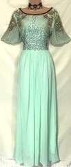 VIRGOS LOUNGE (16) Green Bead & Sequined Evening Dress /Weddings/Holidays/Cruise