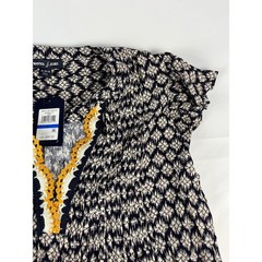 Nautica Jeans XL Siesta Key Beach Dress Black Beige Ikat Crochet Trim New