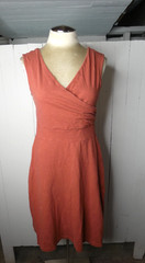 Patagonia Women&rsquo;s M Rust Orange Organic Cotton Dress Faux Wrap Sleeveless