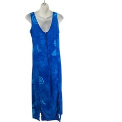 Bali Batiks Maxi Dress Women S Blue Batik Sea Shell Starfish Vacation Resortwear