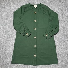 TUCKERNUCK Dark Green Blake Dress Size XXS Long Sleeve Button Knee-Length