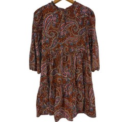 a.n.a A New Approach Lizzy Dress 0X Paisley Brown Floral Prairie Ruffle Country