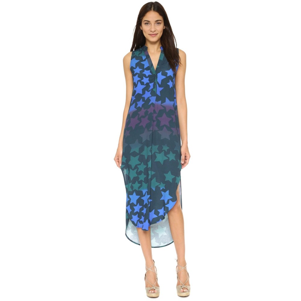 Mara Hoffman Star Blast Midi Shirt Dress Sleeveless Maxi Size L
