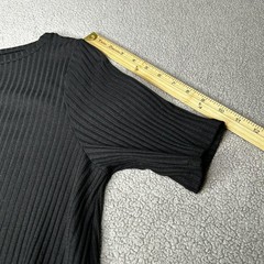 Eileen Fisher Dress Womens Large Black Ribbed Knit Minimalist Shift Made USA