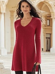 Women Peruvian Connection Dress Burgundy Alpaca M