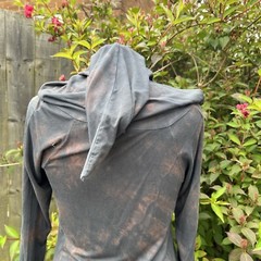 Gringo Tie Dye Pixie Star Tunic Top Dress Hoodie Hippie Boho Asymmetric Hem S