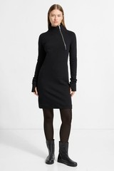 Marcella Alani Sweatshirt Dress European French Terry Black Turtleneck Women XXL