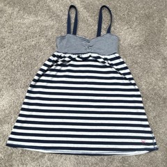 Victorias Secret PINK Navy Blue White Striped Empire Waist Mini Dress XS 0061
