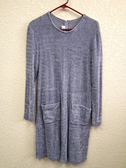Vintage Chetta B Sweater Dress Purple Knit Pockets Comfort Long Sleeve Size 10