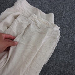 Anthropologie Dress Womens 6 White Linen Maxi Wrap Collared Long Sleeve