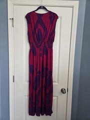 Jon & Anna Maxi Dress Plus 2x Sleeveless V Neck Pink Purple Magenta