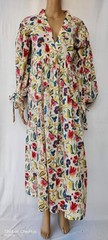 Summer Cotton Gown Dress Hand Patchwork Night Kaftan Long Kimono,EthnicMaxi.