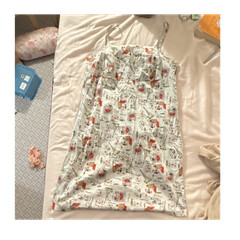 bw sport Women&rsquo;s Novelty Print Cotton Sundress White Red Green Size 1 Sleeveless