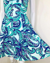 Lilly Pulitzer Dahlia Poolside Blue Keep It Current Terry Fit Flare Dress M