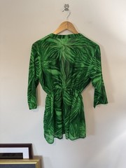 Rima Beachwear Semi Transparent Tropical Cinched Dress, L/XL