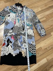 Anthropologie Drawing By Florence Balducci Silk Cleo Dress Floral Animals XS