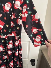 Ouges Santa Claus Dress Womens Small Back Blk Red Festive Christmas Party